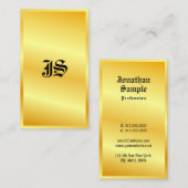 モノグラム金ゴールドルッククラシックスタイル文字テンプレート 名刺 (正面/裏面)