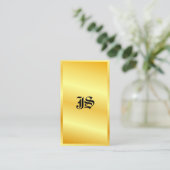 モノグラム金ゴールドルッククラシックスタイル文字テンプレート 名刺 (スタンド正面)