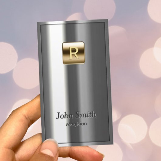 モノグラム金ゴールドロゴメタリックマジシャン 名刺