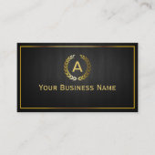 モノグラム金ゴールドローレルリース エレガント 名刺 (正面)