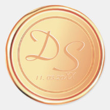 モノグラム金ゴールドワックスシール結婚式用シール