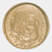 モノグラム金ゴールドワックス封筒用シール結婚式用シール ラウンドシール (正面)