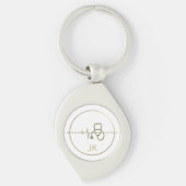 モノグラム金ゴールド医聴診器ハートビート キーホルダー (正面)