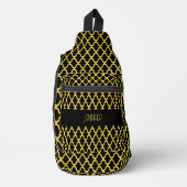 モノグラム金ゴールド及び黒色角箔模様 スリングバッグ (正面)