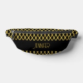 モノグラム金ゴールド及び黒色角箔模様 ファニーパック (レイダウン)