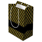 モノグラム金ゴールド及び黒色角箔模様 ミディアムペーパーバッグ (裏面アングル)