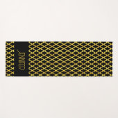 モノグラム金ゴールド及び黒色角箔模様 ヨガマット (正面(横))