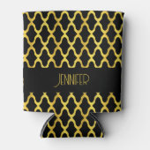 モノグラム金ゴールド及び黒色角箔模様 缶クーラー (正面)