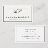 モノグラム金ゴールド縁どミニマリスト 名刺 (正面/裏面)