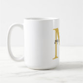 モノグラム金ゴールド色あなたの名前スペシャルギフト愛 コーヒーマグカップ (左)