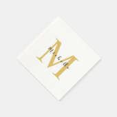 モノグラム金ゴールド色あなたの名前スペシャルギフト愛 スタンダードカクテルナプキン (角)