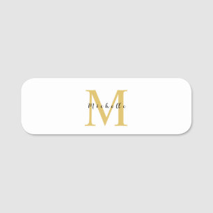 モノグラム金ゴールド色あなたの名前スペシャルギフト愛 名札
