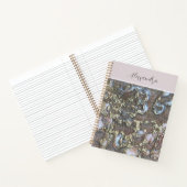 モノグラム金ゴールド赤面ピンク白フローラ書道 ノートブック (内部)