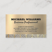 モノグラム金ゴールド金属パターン 名刺 (裏面)