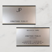 モノグラム金ゴールド銀エレガントテンプレートエクストラシック 名刺 (正面/裏面)