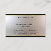 モノグラム金ゴールド銀エレガントテンプレートエクストラシック 名刺 (裏面)