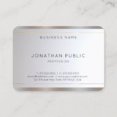 モノグラム金ゴールド銀エレガントテンプレートモダン 名刺 (裏面)