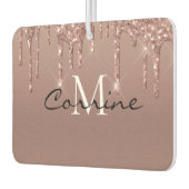 モノグラム金属バラ金ゴールド滴下グリッター車 カーエアーフレッシュナー (左)