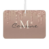 モノグラム金属バラ金ゴールド滴下グリッター車 カーエアーフレッシュナー (正面)