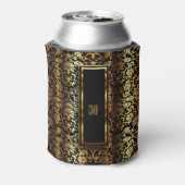 モノグラム金属金ゴールドとブラックダマスク 缶クーラー (缶裏面)