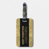 モノグラム金属金ゴールドダマスク ラゲッジタグ (裏面縦)
