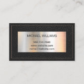 モノグラム金属 |イエローステッチのブラックレザー 名刺 (裏面)