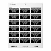 モノグラム銀の孔雀の羽 ラベル (フルシート)