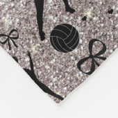 モノグラム銀グリッターバレーボール選手 フリースブランケット (角)