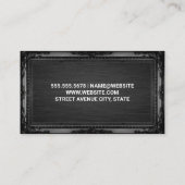 モノグラム銀バッキング |黒いアンティーク 名刺 (裏面)