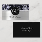 モノグラム銀フローラ名刺2 名刺 (正面/裏面)