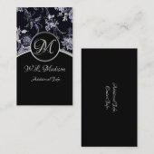 モノグラム銀フローラ名刺3 名刺 (正面/裏面)