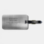モノグラム銀ブラシ付きメタリックエレガント ラゲッジタグ (裏面横)