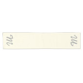 モノグラム銀文字Mクリームテーブルランナー ショートテーブルランナー (横)