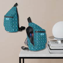 モノグラム離れ付き青色のパターン