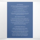 モノグラム離れ白青結婚のオールインワン 三つ折り招待状 (内部中)