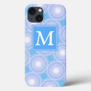 モノグラム電気ブルー円パターンCase-Mate i iPhone 13ケース