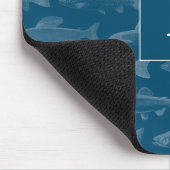 モノグラム青い魚 マウスパッド (コーナー)