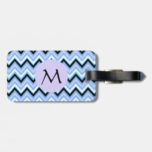 モノグラム青と薄紫の山型 ラゲッジタグ