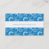 モノグラム青のビーチパターン 名刺 (裏面)