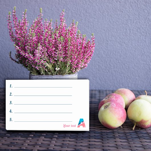 モノグラム青サンゴ文字Aノート ポストイット