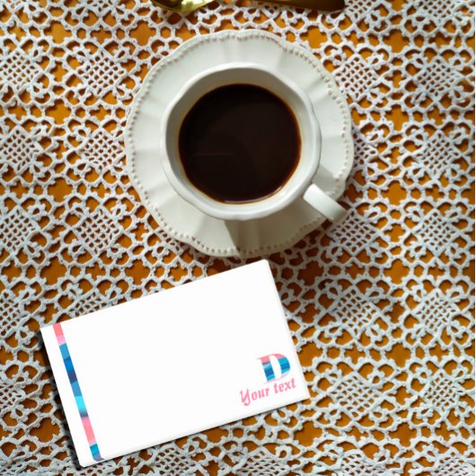 モノグラム青サンゴ文字Dポストイットノート ポストイット