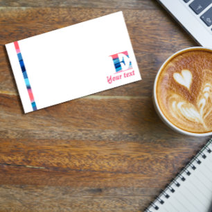 モノグラム青サンゴ文字Eノート ポストイット