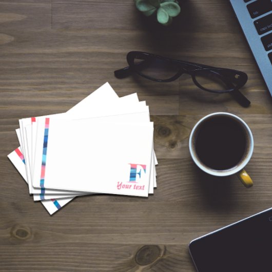 モノグラム青サンゴ文字Fノート ポストイット