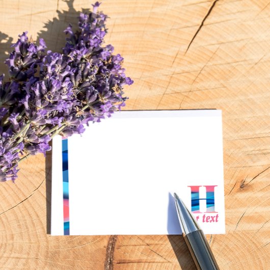 モノグラム青サンゴ文字Hノート ポストイット