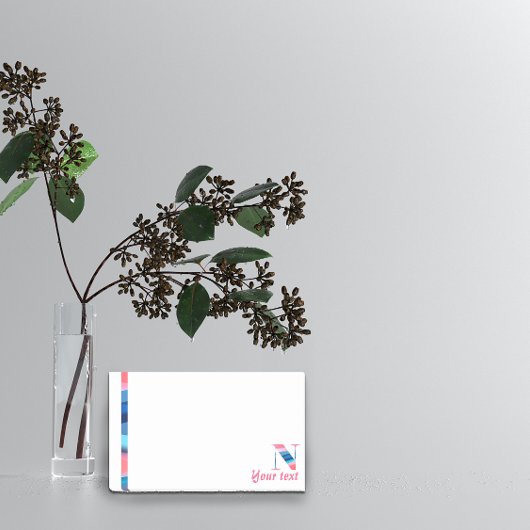 モノグラム青サンゴ文字N注記 ポストイット