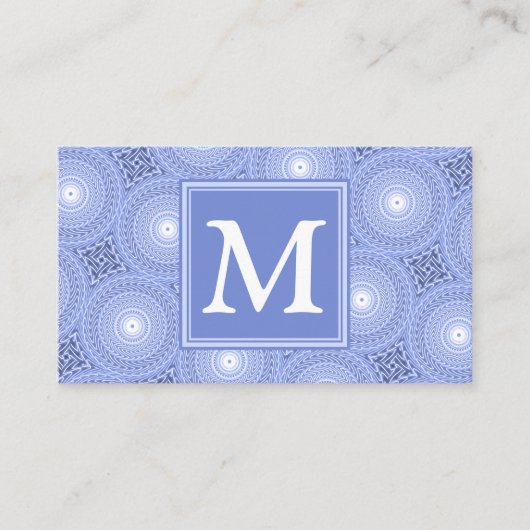 モノグラム青丸パターン 名刺 (正面)