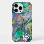 モノグラム青灰色抽象芸術模様 iPhoneケース (裏面)