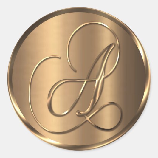 モノグラム非金属ブロンズ封筒用シール ラウンドシール (正面)