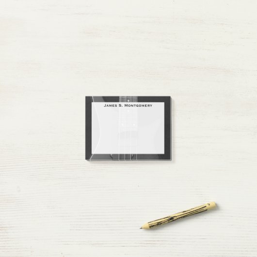 モノグラム音楽エレクトリックバスギター ポストイット (デスク上)