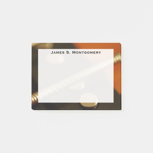 モノグラム音楽エレクトリック金ゴールドバスギターストリング ポストイット (正面)